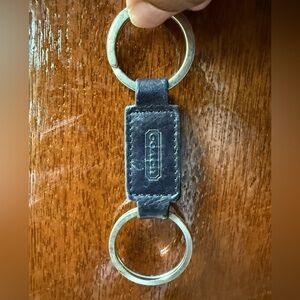 Coach Black Leather Keychain